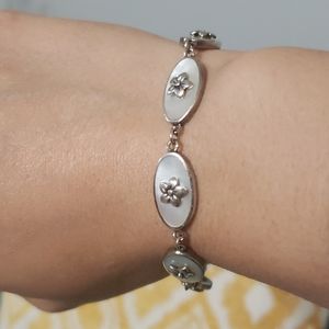 ⚪Mother of pearl sterling silver bracelet